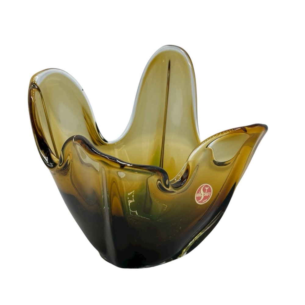 MCM Iwatsu Glass Hineri Handkerchief Bowl